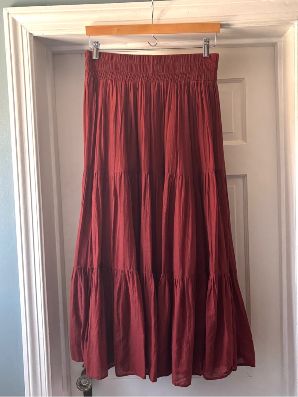 Natural Life Ariella Maxi Tiered Skirt Rust Brown Size M - Picture 4 of 14